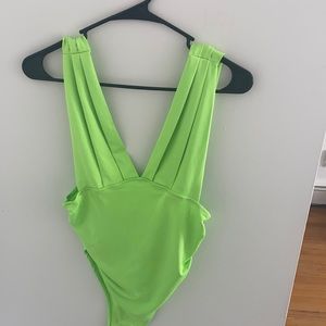 neon green body suit